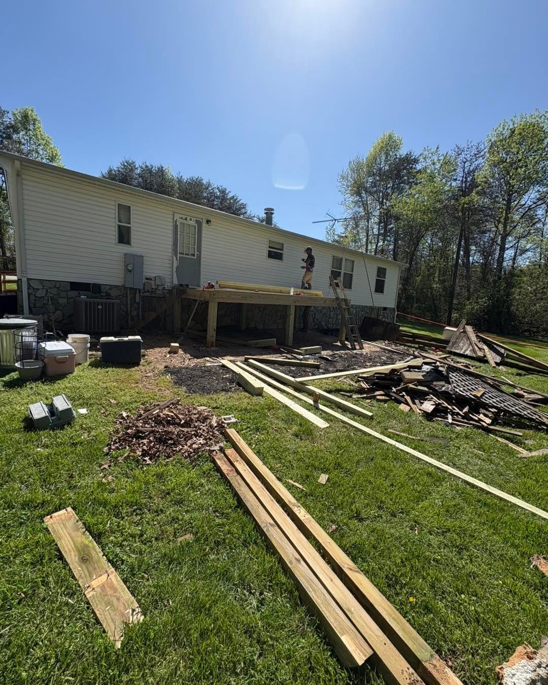 Custom deck under construction